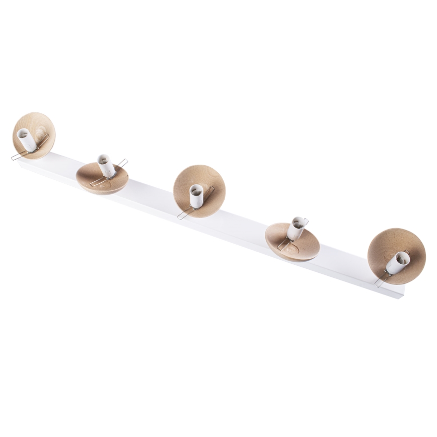 Surface-mounted chandelier SFERA WOOD 5xE14/40W/230V