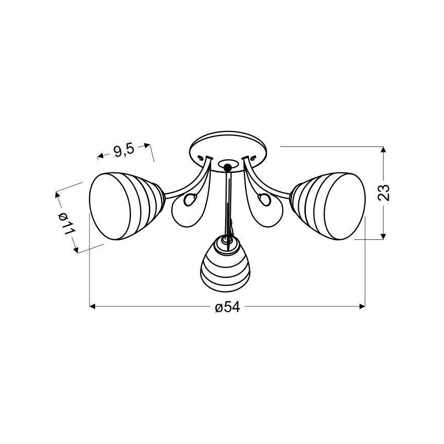 Surface-mounted chandelier SIMPLI 3xE27/40W/230V