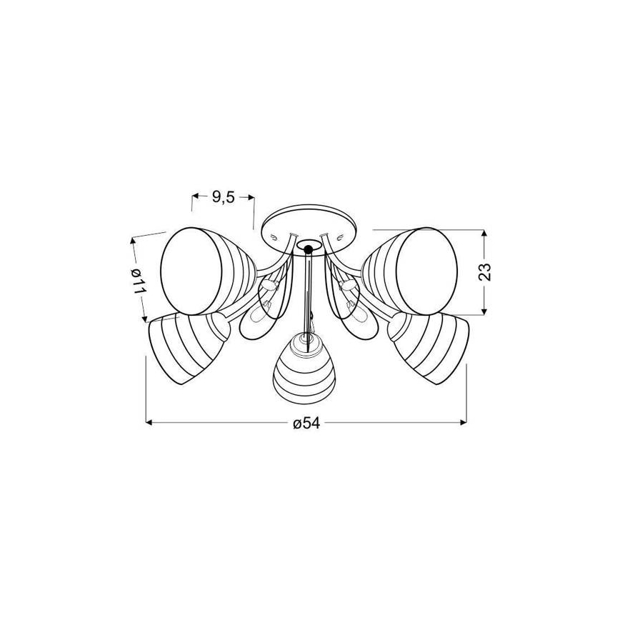 Surface-mounted chandelier SIMPLI 5xE27/40W/230V