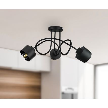Surface-mounted chandelier SIMPLY BLACK 3xE27/60W/230V