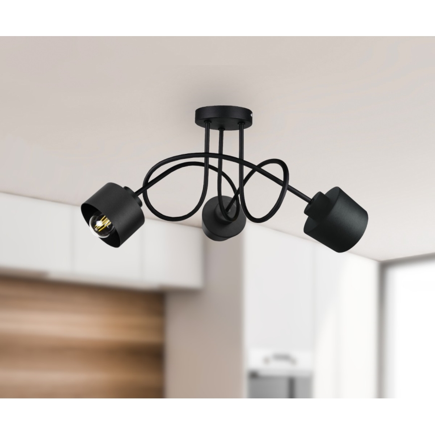 Surface-mounted chandelier SIMPLY BLACK 3xE27/60W/230V