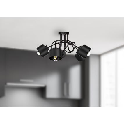 Surface-mounted chandelier SIMPLY BLACK 5xE27/60W/230V