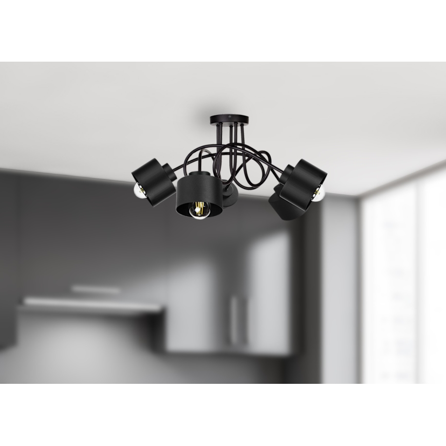 Surface-mounted chandelier SIMPLY BLACK 5xE27/60W/230V