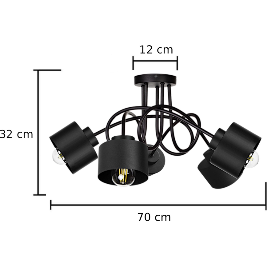 Surface-mounted chandelier SIMPLY BLACK 5xE27/60W/230V