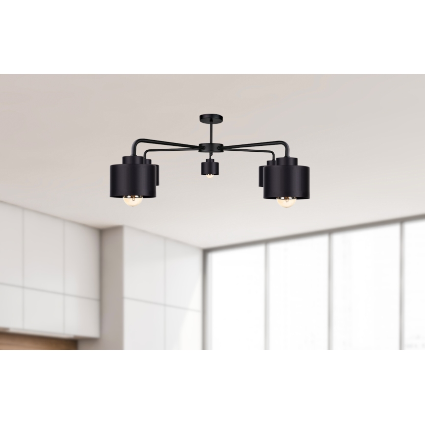 Surface-mounted chandelier SIMPLY BLACK 5xE27/60W/230V
