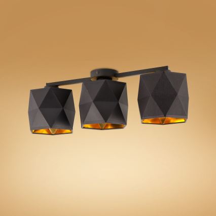 Surface-mounted chandelier SIRO 3xE27/15W/230V black/gold
