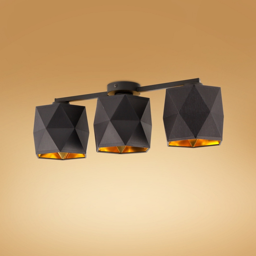 Surface-mounted chandelier SIRO 3xE27/15W/230V black/gold