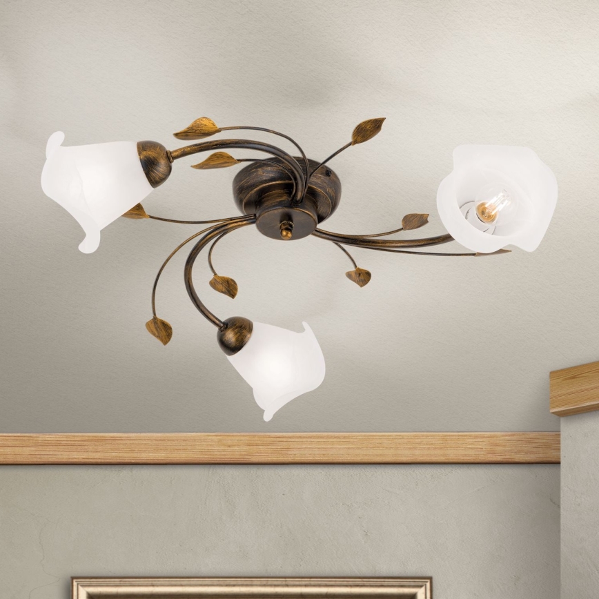 Surface-mounted chandelier SISI 3xE14/40W/230V d. 60 cm bronze/patina