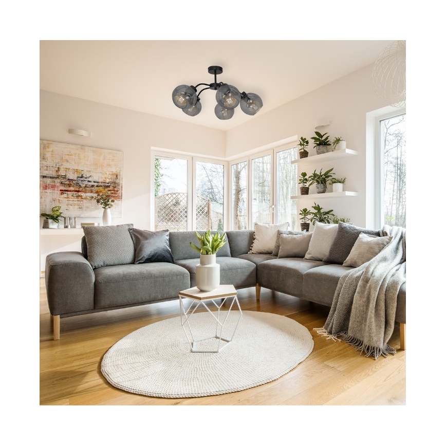Surface-mounted chandelier SOFIA 5xE27/60W/230V black