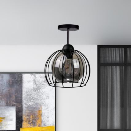 Surface-mounted chandelier SOLO BLACK 1xE27/60W/230V black/smoky
