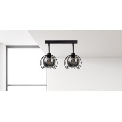 Surface-mounted chandelier SOLO BLACK 2xE27/60W/230V