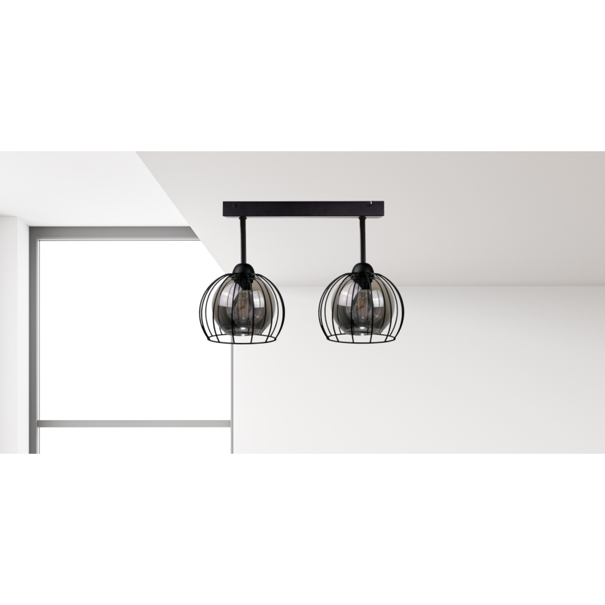 Surface-mounted chandelier SOLO BLACK 2xE27/60W/230V