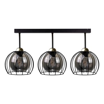 Surface-mounted chandelier SOLO BLACK 3xE27/60W/230V black/gold