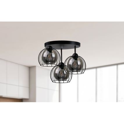 Surface-mounted chandelier SOLO BLACK 3xE27/60W/230V d. 30 cm