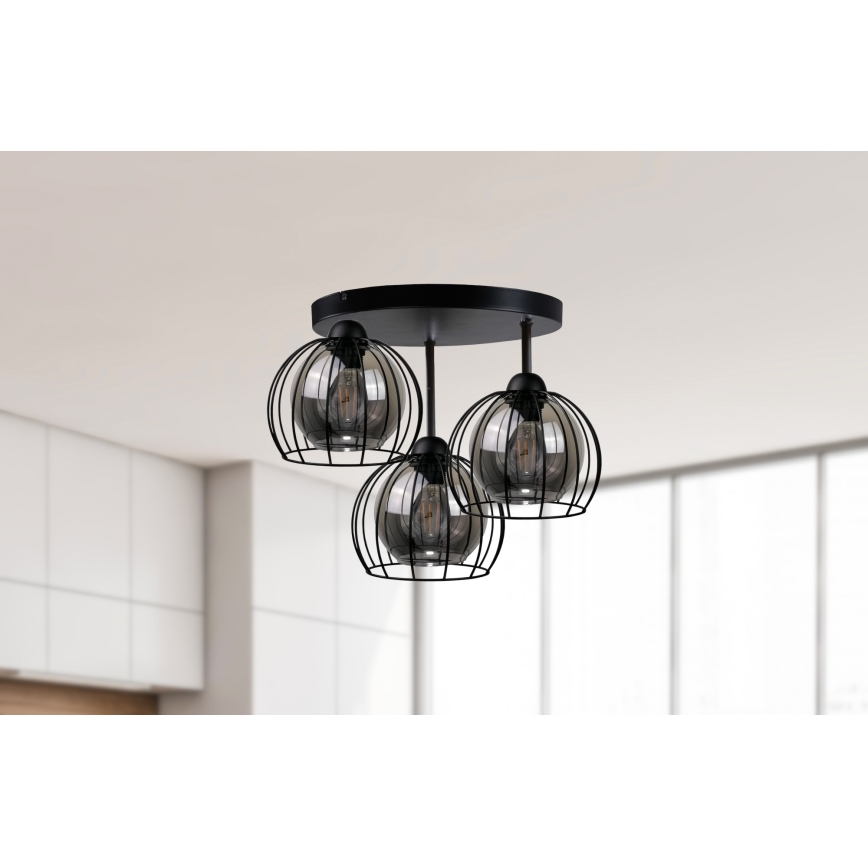 Surface-mounted chandelier SOLO BLACK 3xE27/60W/230V d. 30 cm