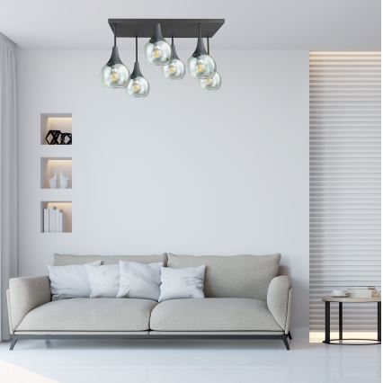 Surface-mounted chandelier SOMA 6xE27/60W/230V black/clear