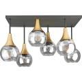 Surface-mounted chandelier SOMA 6xE27/60W/230V black/gold/clear