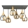 Surface-mounted chandelier SOMA 6xE27/60W/230V black/gold/smoky beige