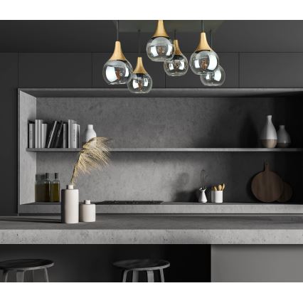 Surface-mounted chandelier SOMA 6xE27/60W/230V black/gold/smoky black