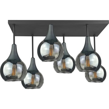 Surface-mounted chandelier SOMA 6xE27/60W/230V black/smoky black