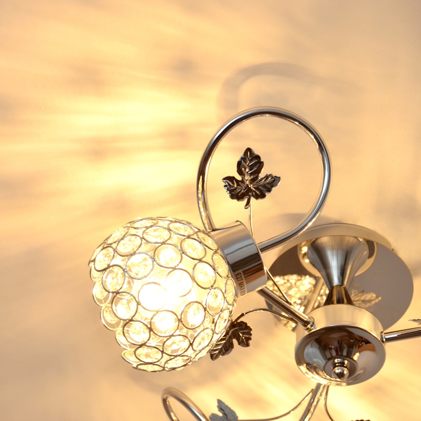 Surface-mounted chandelier SOPHIA 3xE27/15W/230V shiny chrome/clear