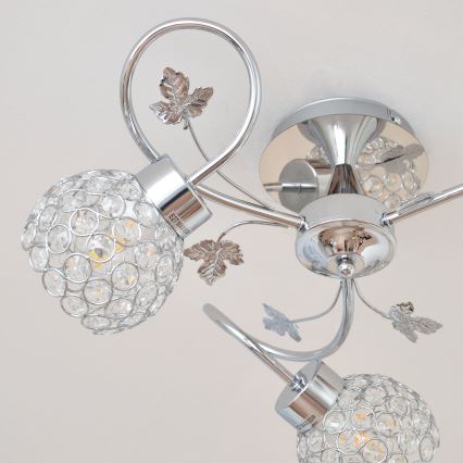 Surface-mounted chandelier SOPHIA 3xE27/15W/230V shiny chrome/clear
