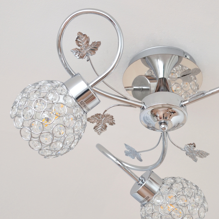 Surface-mounted chandelier SOPHIA 3xE27/15W/230V shiny chrome/clear