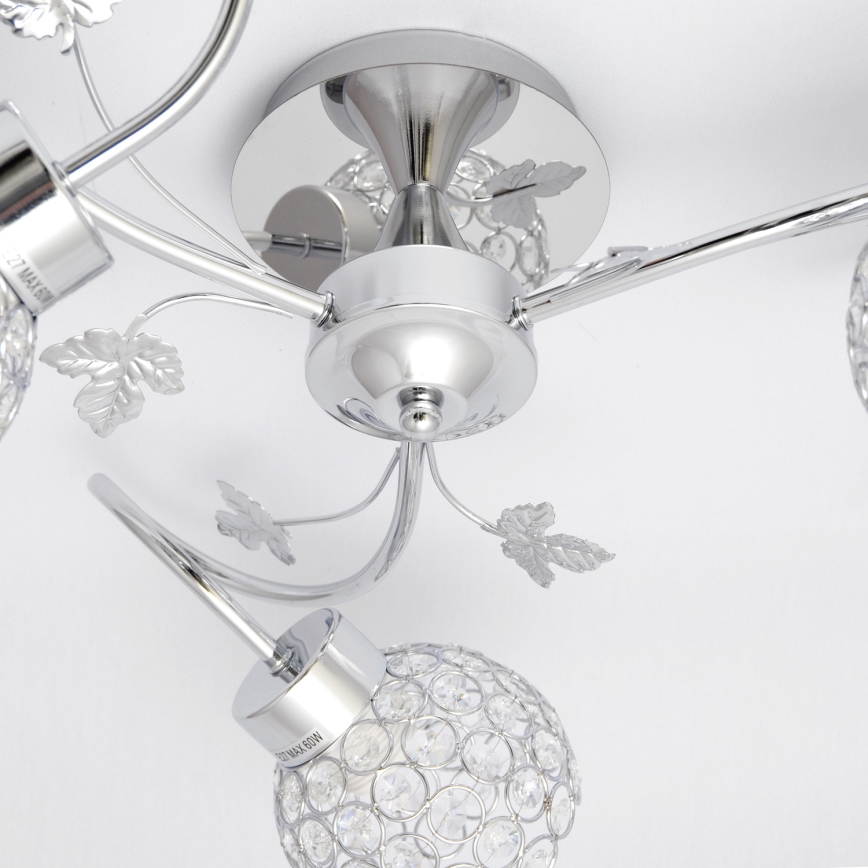 Surface-mounted chandelier SOPHIA 3xE27/15W/230V shiny chrome/clear