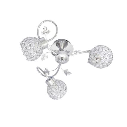 Surface-mounted chandelier SOPHIA 3xE27/15W/230V shiny chrome/clear