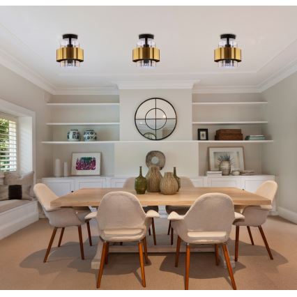 Surface-mounted chandelier SPIEGA 1xE27/60W/230V gold/black