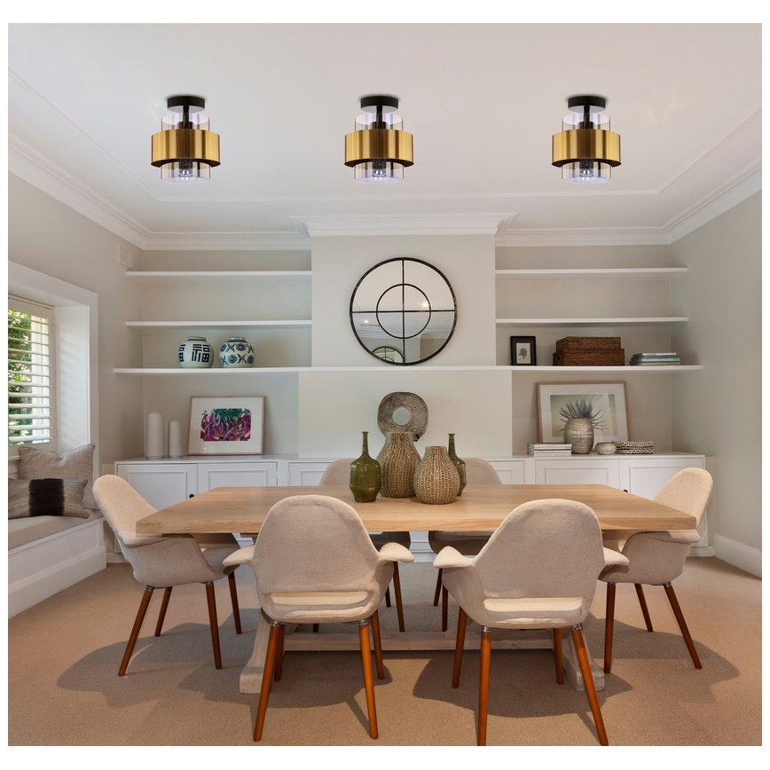 Surface-mounted chandelier SPIEGA 1xE27/60W/230V gold/black