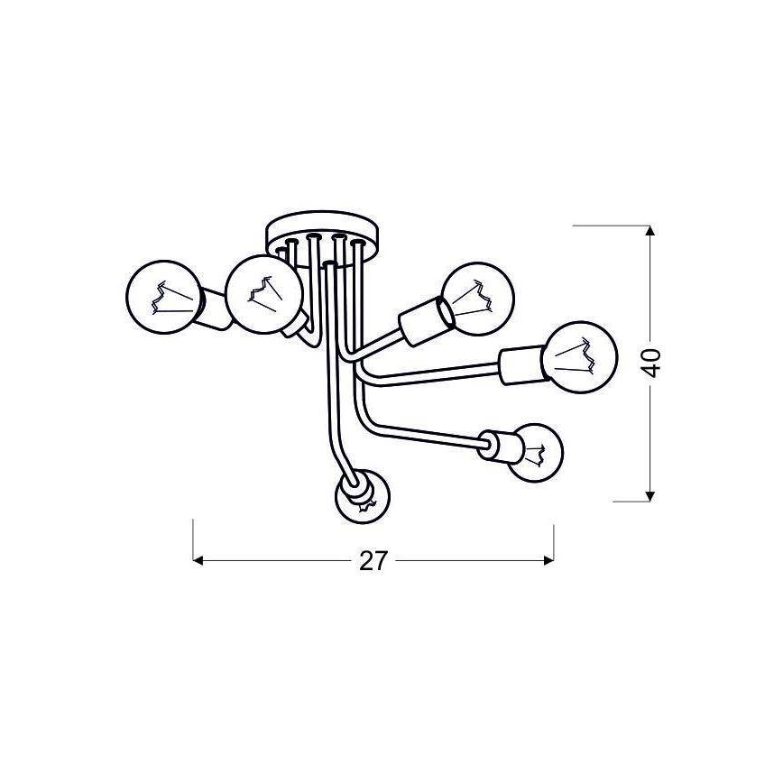 Surface-mounted chandelier SPILL 6xE27/60W/230V