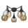 Surface-mounted chandelier STAR 5xE27/60W/230V black/smoky beige