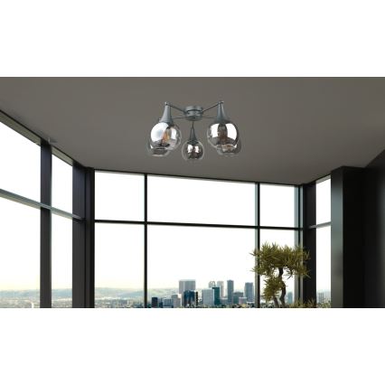 Surface-mounted chandelier STAR 5xE27/60W/230V black/smoky black