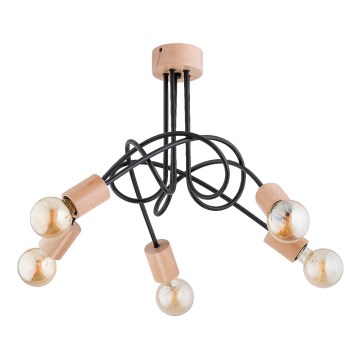 Surface-mounted chandelier TANGO 5xE27/15W/230V brown/black