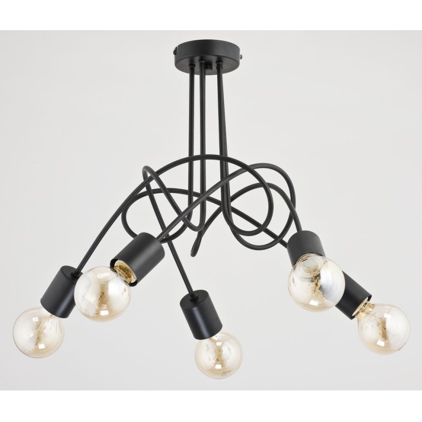 Surface-mounted chandelier TANGO 5xE27/60W/230V black