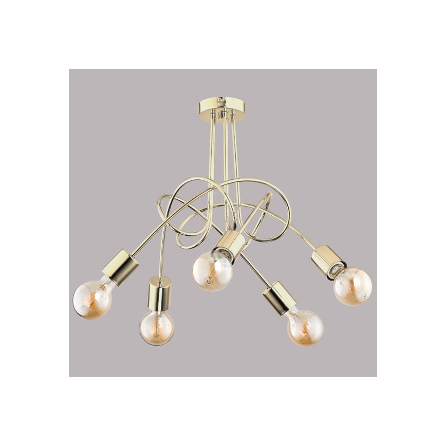Surface-mounted chandelier TANGO 5xE27/60W/230V gold