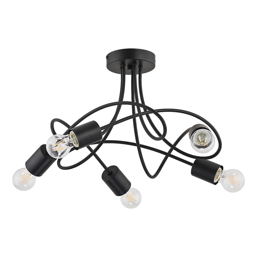 Surface-mounted chandelier TARGO 5xE27/15W/230V black