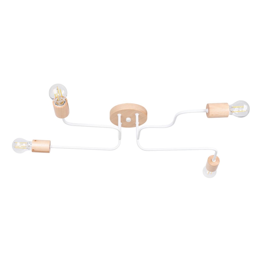 Surface-mounted chandelier TIMBO 4xE27/15W/230V white/beige/beech
