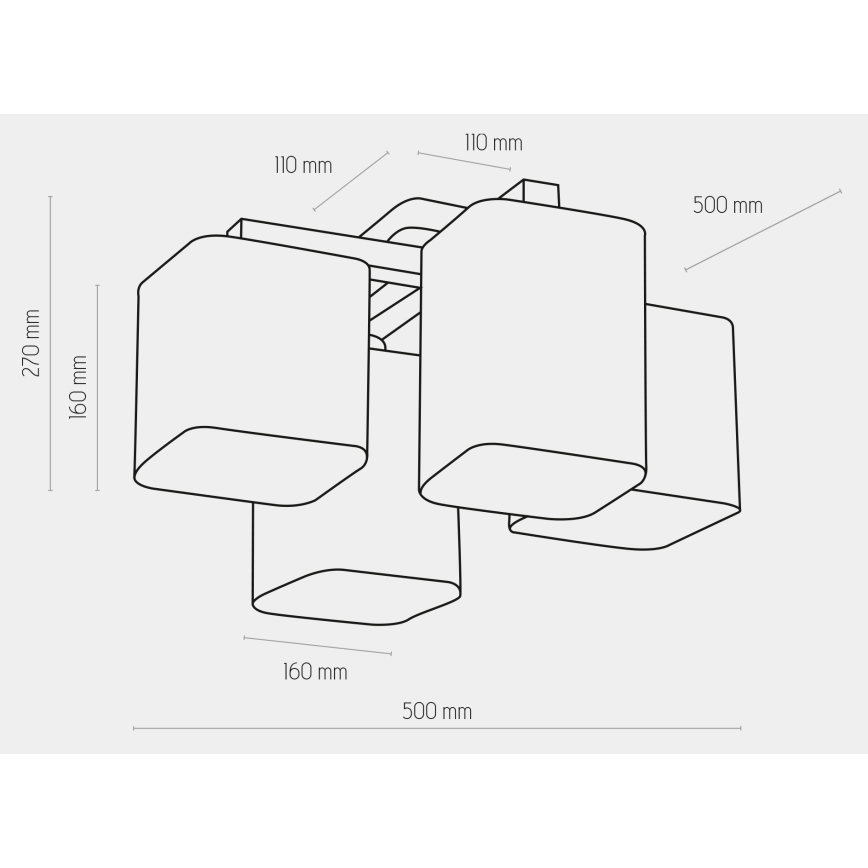 Surface-mounted chandelier TORA 4xE27/15W/230V white