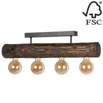 Surface-mounted chandelier TRABO 4xE27/60W/230V pine - FSC certified