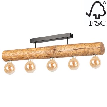 Surface-mounted chandelier TRABO 5xE27/60W/230V pine - FSC certified