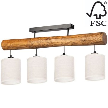 Surface-mounted chandelier TRENO 4xE27/25W/230V pine – FSC certified