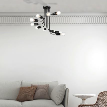 Surface-mounted chandelier TRINITY 10xE27/15W/230V black