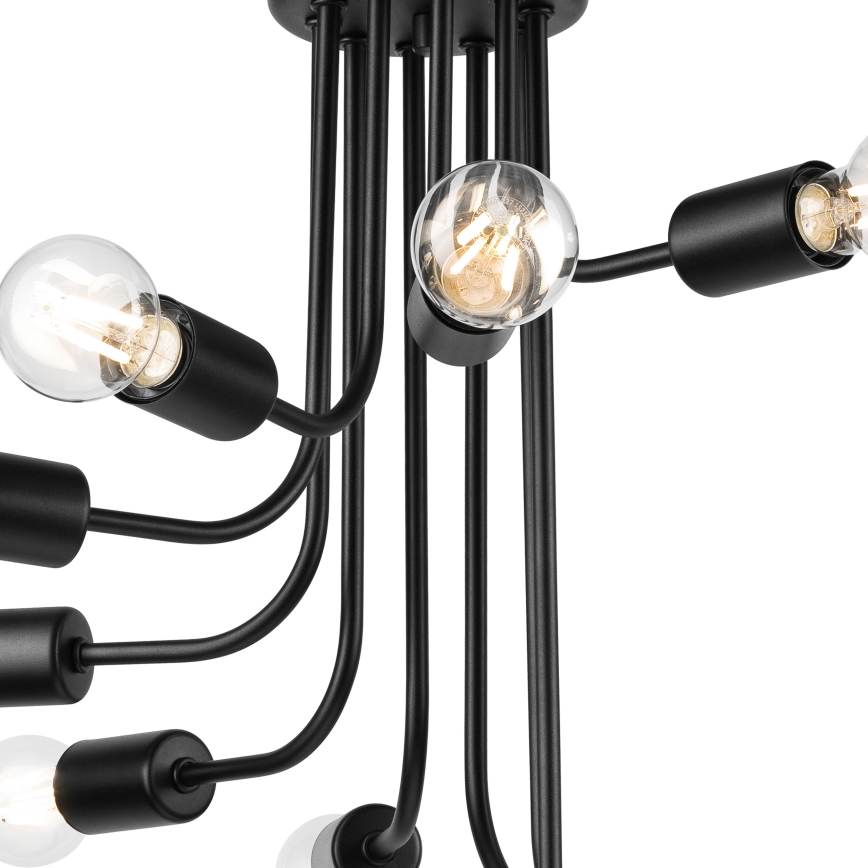 Surface-mounted chandelier TRINITY 10xE27/15W/230V black
