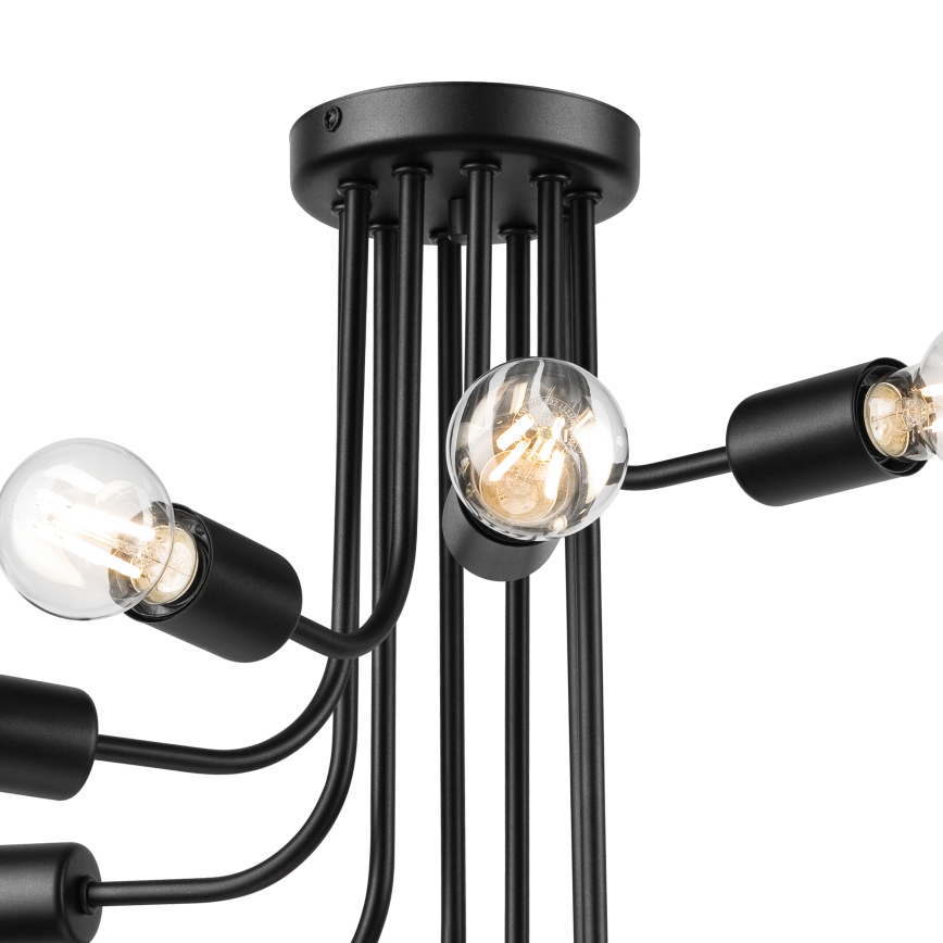 Surface-mounted chandelier TRINITY 10xE27/15W/230V black