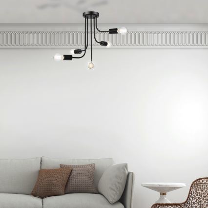Surface-mounted chandelier TRINITY 5xE27/15W/230V black