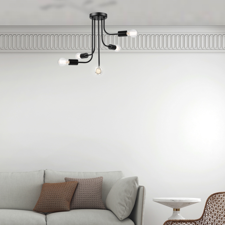 Surface-mounted chandelier TRINITY 5xE27/15W/230V black