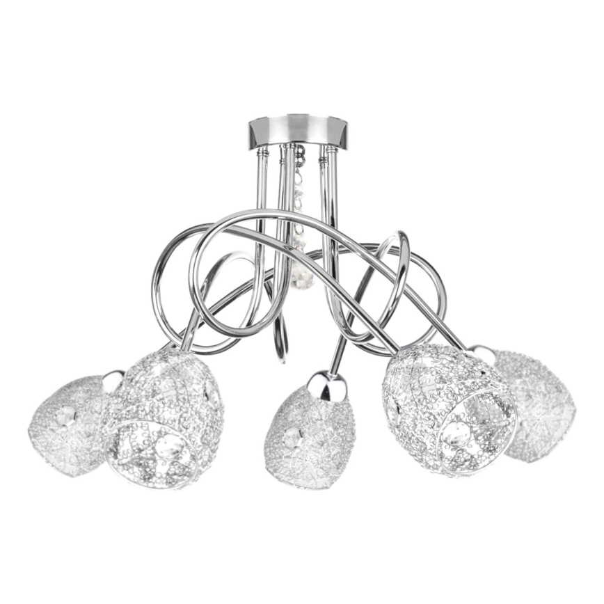Surface-mounted chandelier TWIST CRYSTAL 5xE14/40W/230V