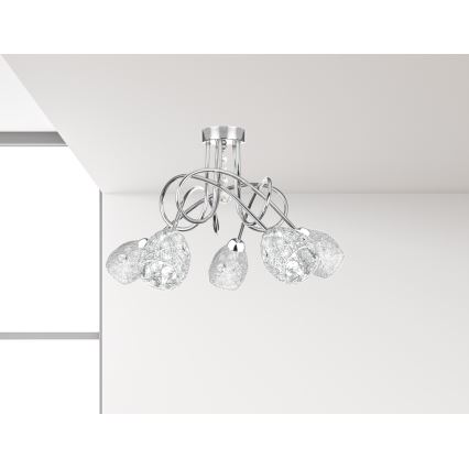 Surface-mounted chandelier TWIST CRYSTAL 5xE14/40W/230V